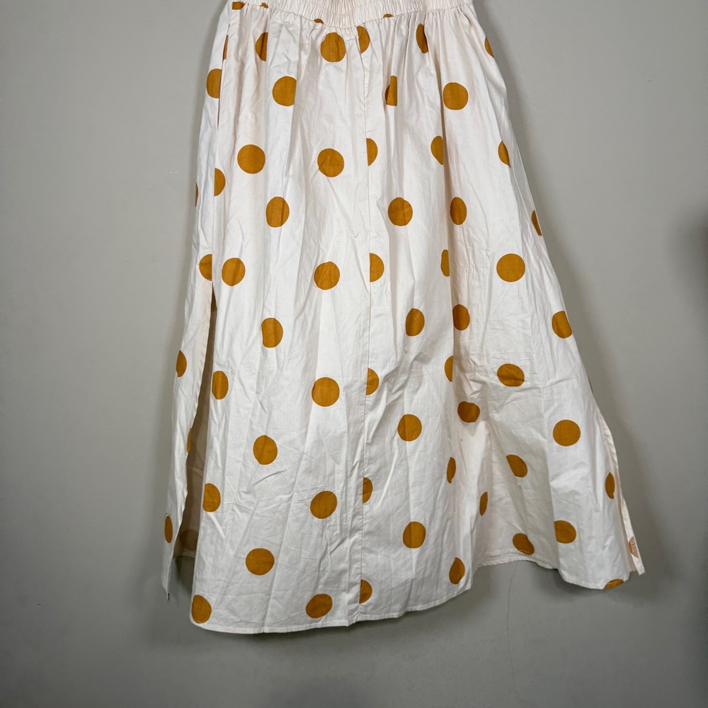 Petal & Pup Phillipa Beige Marigold Polka Dot A-Line Full Skirt Large - Picture 8 of 9